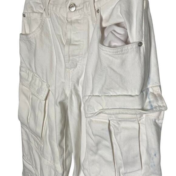 Grlfrnd Lex Wide Leg Cargo Jeans Chore Grunge Streetwear Distressed Y2K Sz 23 - Picture 7 of 13